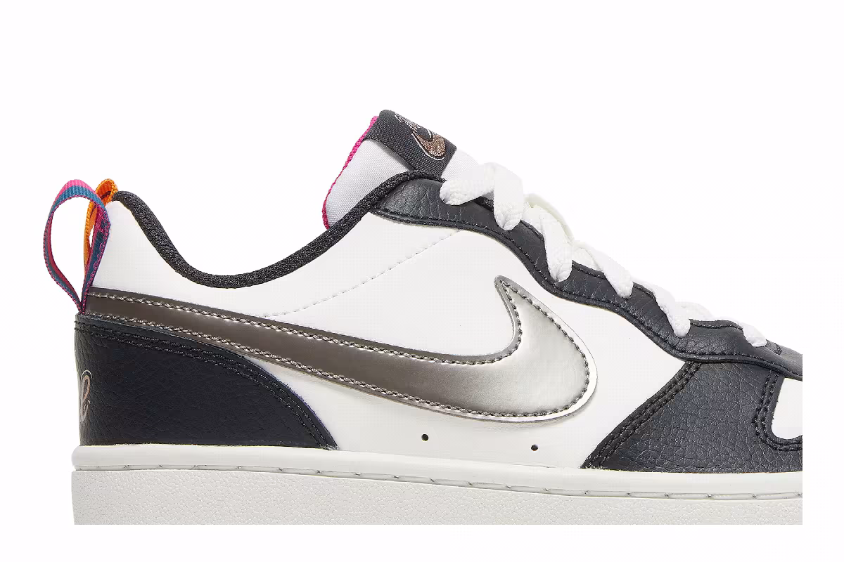 Nike Court Borough Low 2 SE GS Summit White Pink Prime, view 3