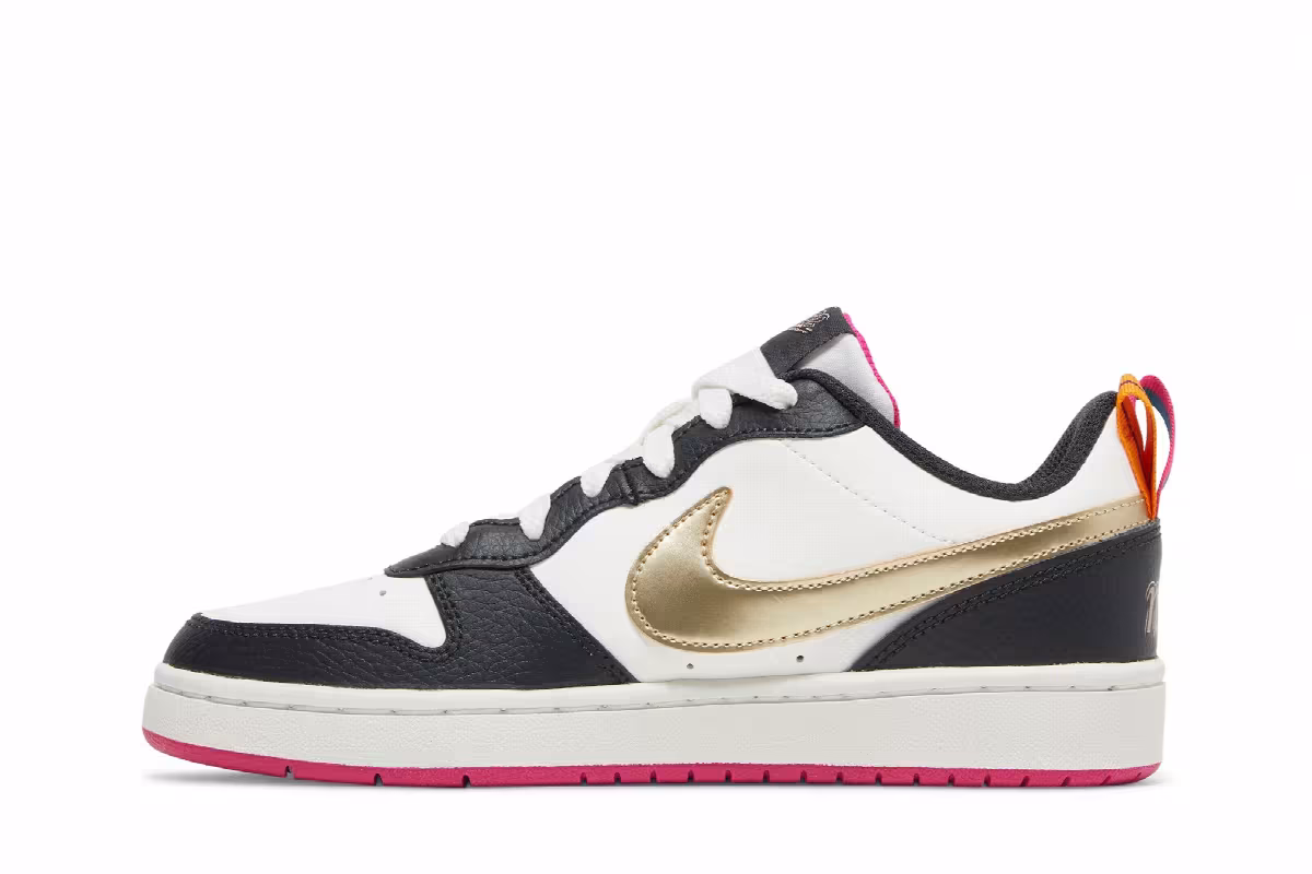 Nike Court Borough Low 2 SE GS Summit White Pink Prime, view 4