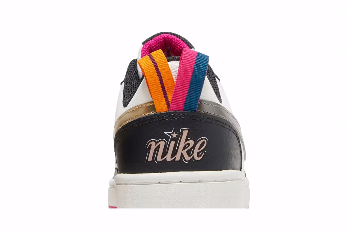 Nike Court Borough Low 2 SE GS Summit White Pink Prime, view 8