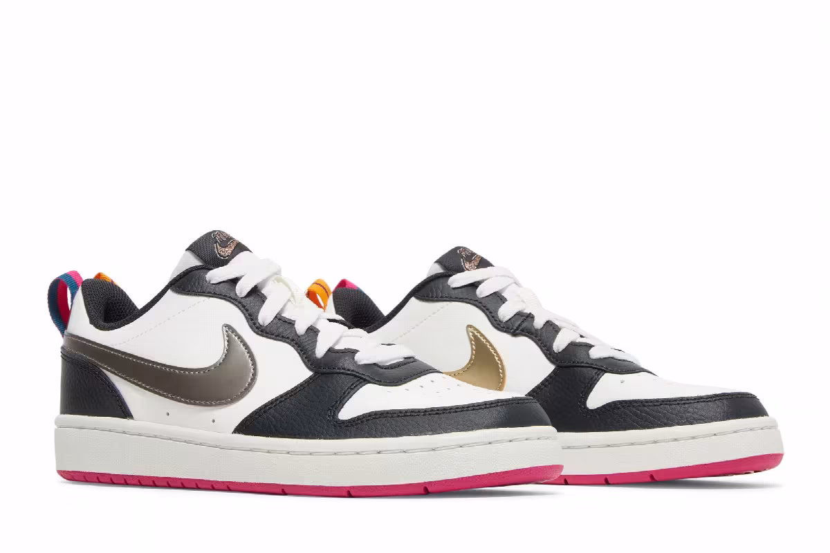Nike Court Borough Low 2 SE GS Summit White Pink Prime, view 9