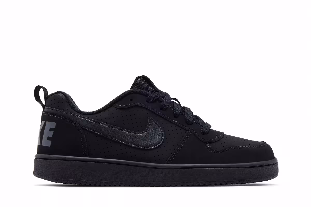 Nike Court Borough Low GS Triple Black, view 2