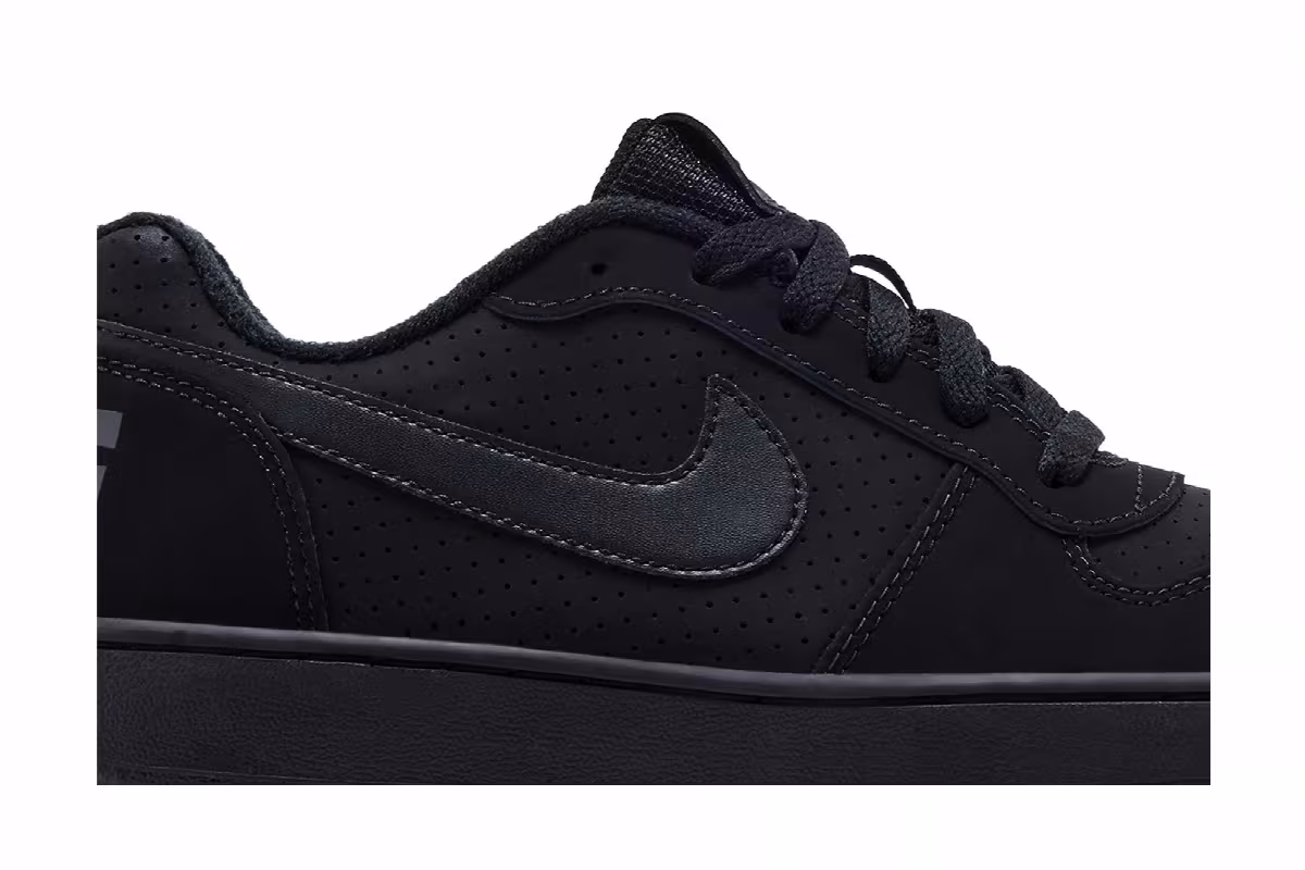 Nike Court Borough Low GS Triple Black, view 3