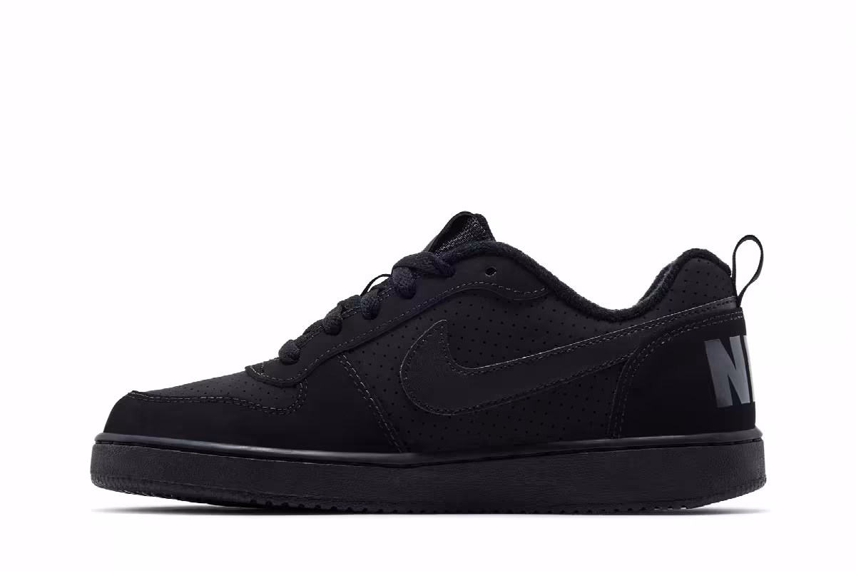 Nike Court Borough Low GS Triple Black, view 4