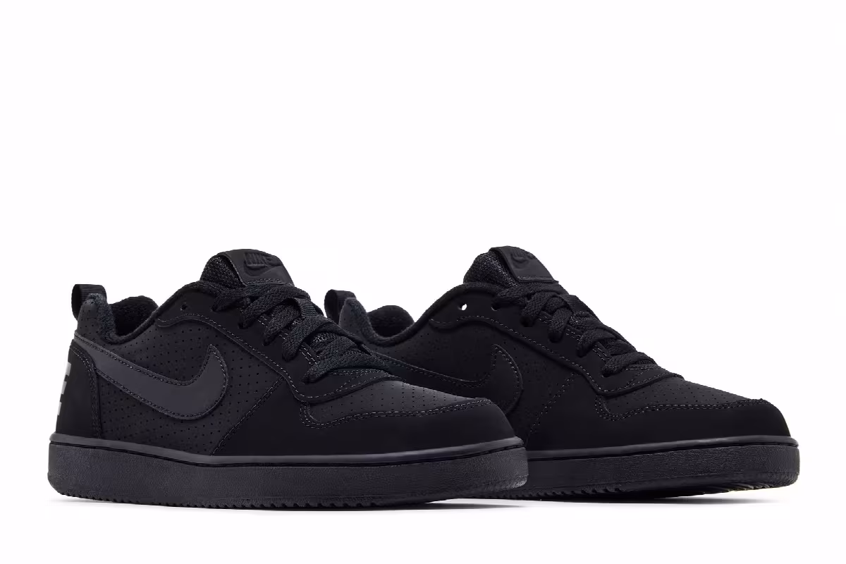 Nike Court Borough Low GS Triple Black, view 9