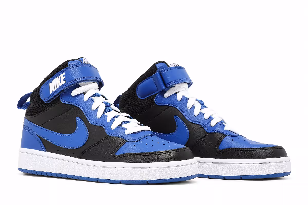 Nike Court Borough Mid 2 GS Black Game Royal, view 9