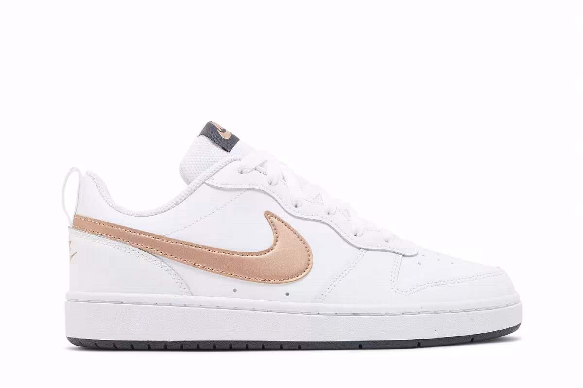 Nike Court Borough Low 2 GS White Metallic Red Bronze, view 2