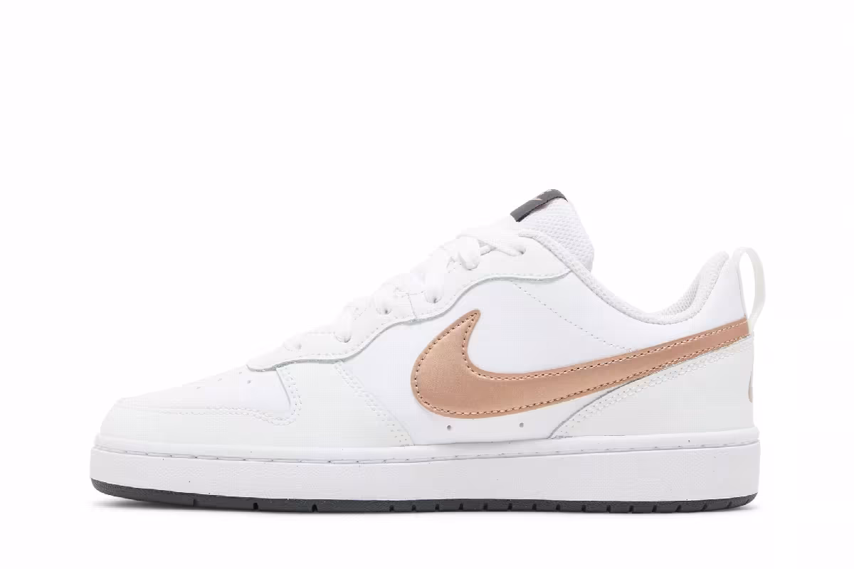 Nike Court Borough Low 2 GS White Metallic Red Bronze, view 4