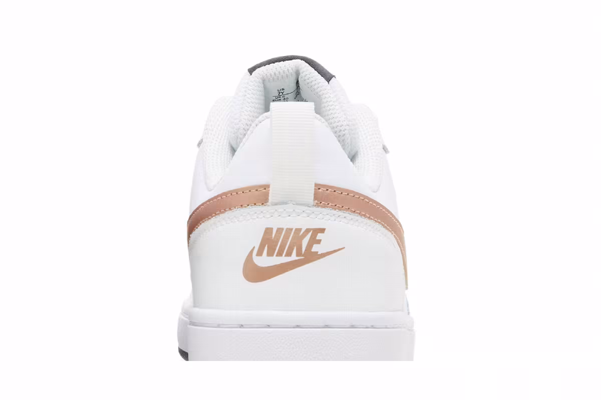 Nike Court Borough Low 2 GS White Metallic Red Bronze, view 8