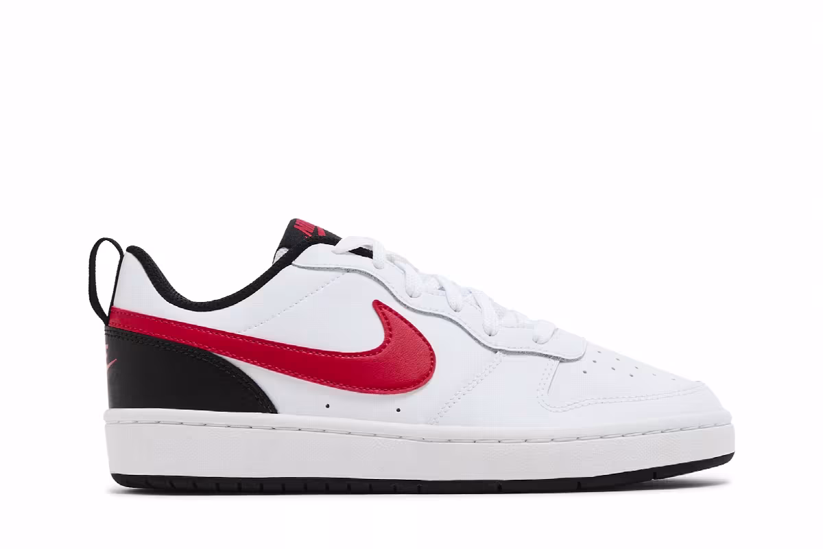 Nike Court Borough Low 2 GS White University Red, view 2