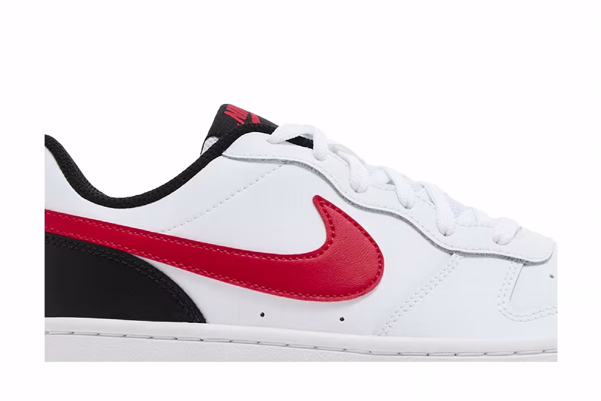 Nike Court Borough Low 2 GS White University Red, view 3