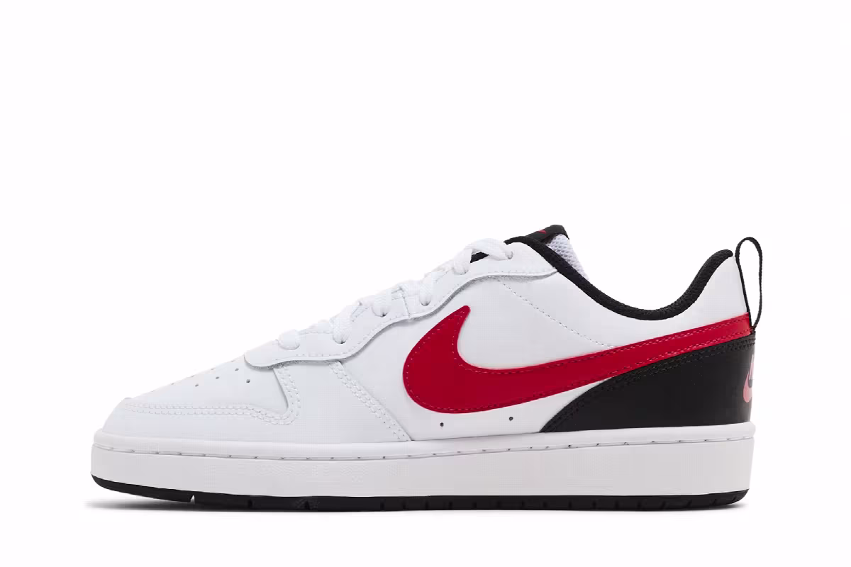 Nike Court Borough Low 2 GS White University Red, view 4