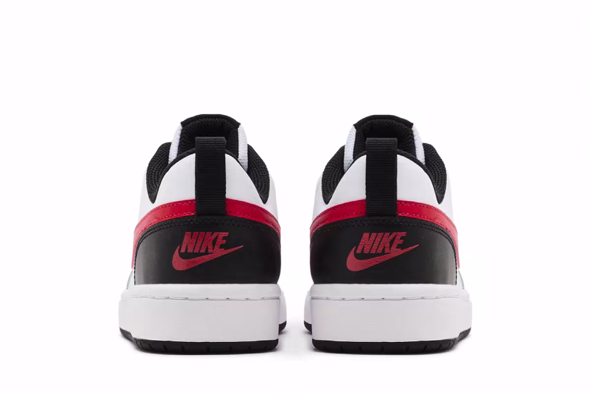 Nike Court Borough Low 2 GS White University Red, view 7