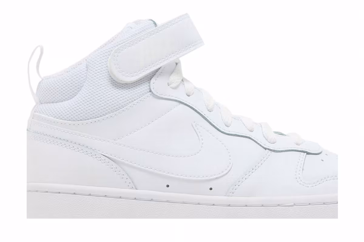 Nike Court Borough Mid 2 GS Triple White, view 3