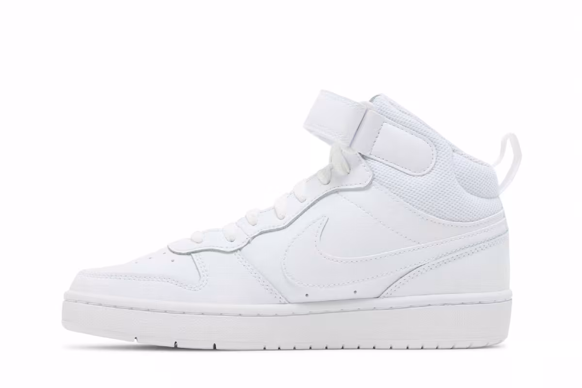 Nike Court Borough Mid 2 GS Triple White, view 4