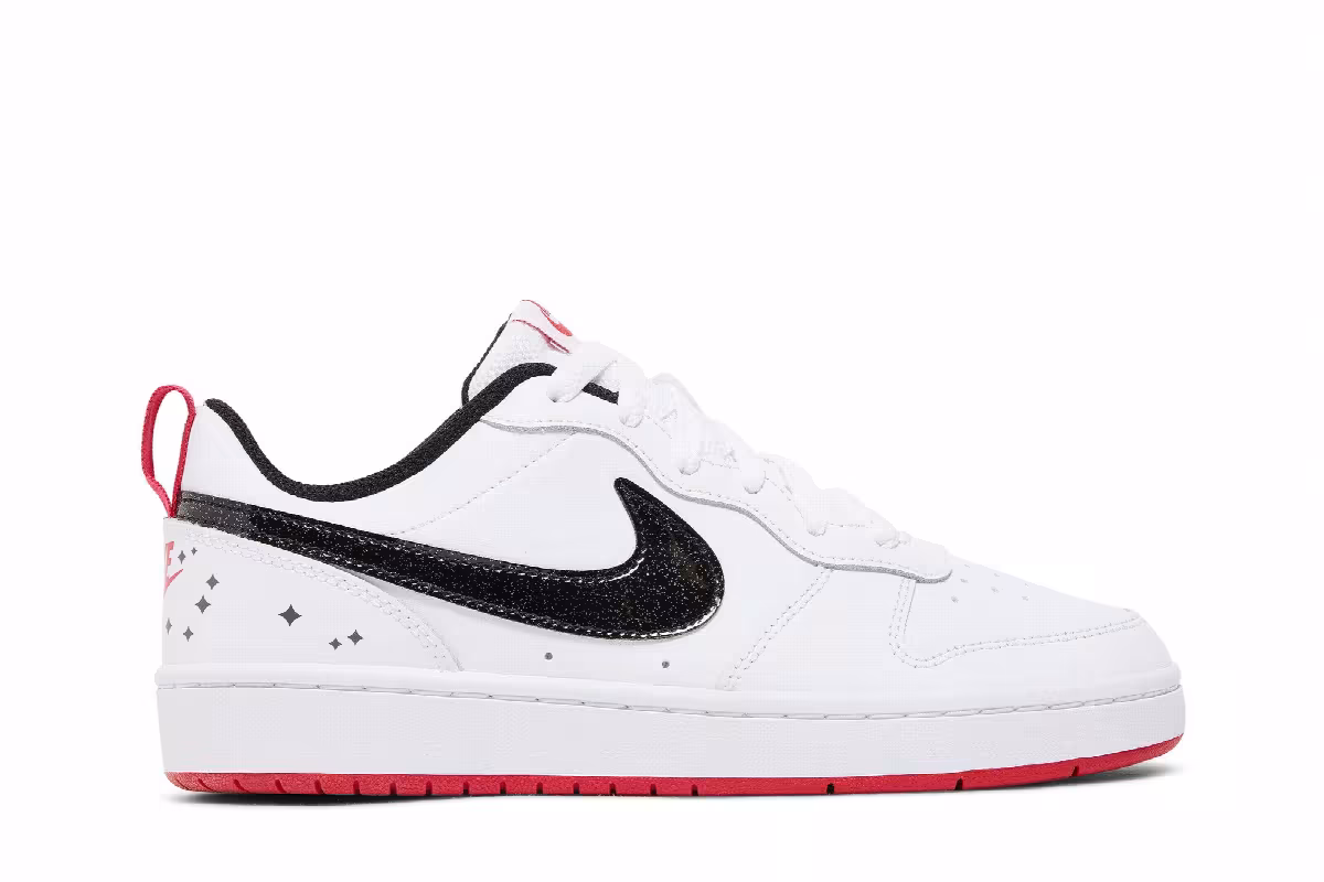 Nike Court Borough Low 2 SE GS White Very Berry, view 2
