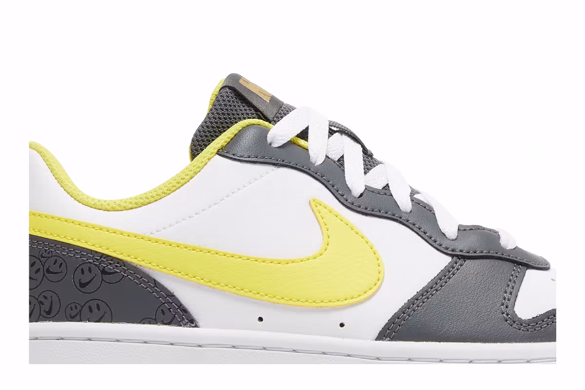 Nike Court Borough Low 2 SE GS White Yellow Strike, view 3