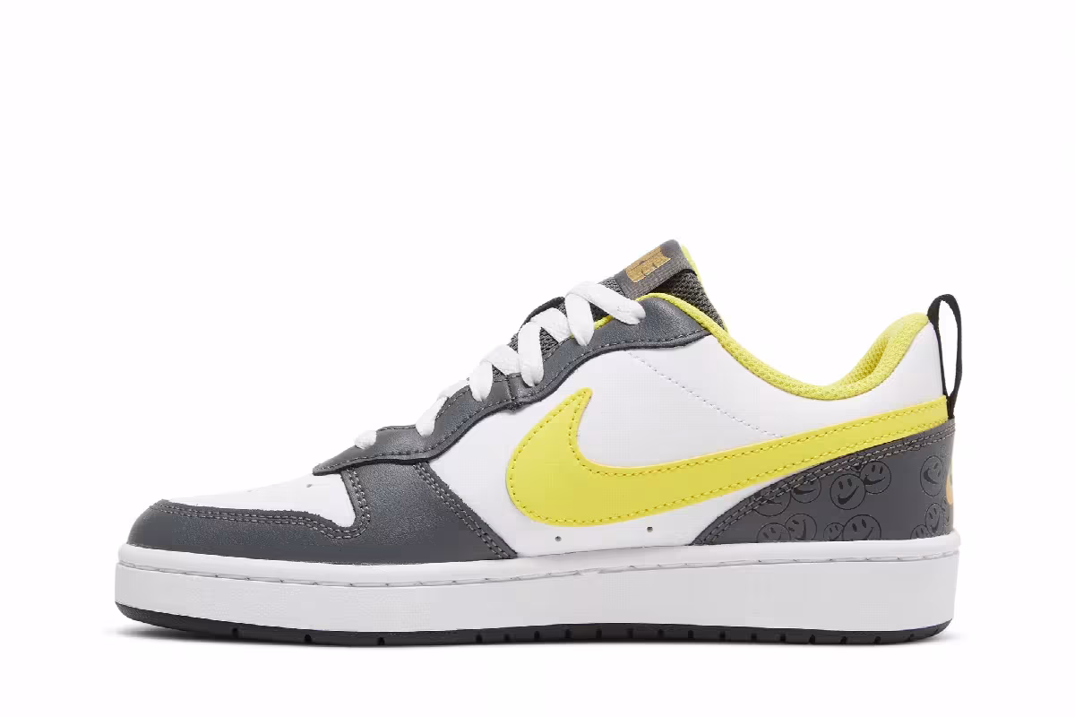 Nike Court Borough Low 2 SE GS White Yellow Strike, view 4