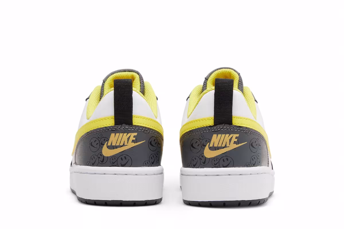 Nike Court Borough Low 2 SE GS White Yellow Strike, view 7