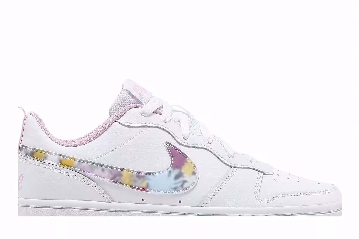 Nike Court Borough Low 2 SE GS Floral Swoosh, view 3