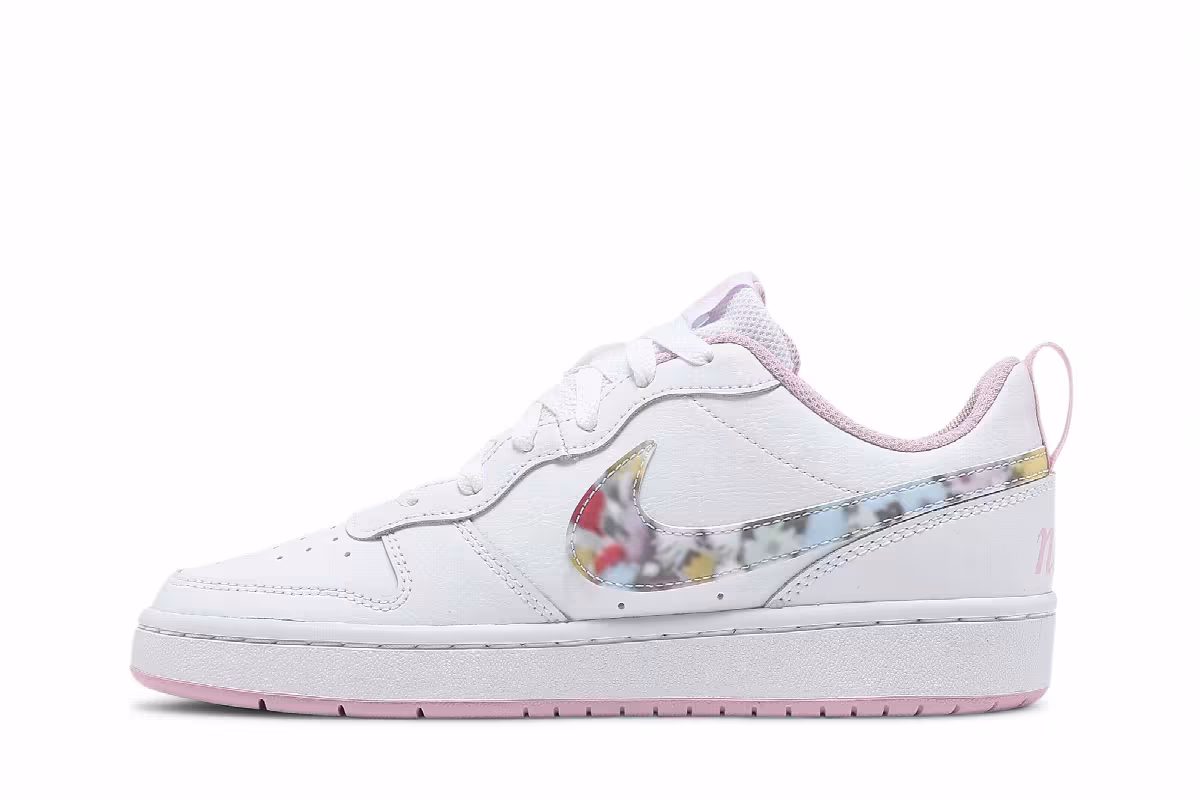 Nike Court Borough Low 2 SE GS Floral Swoosh, view 4