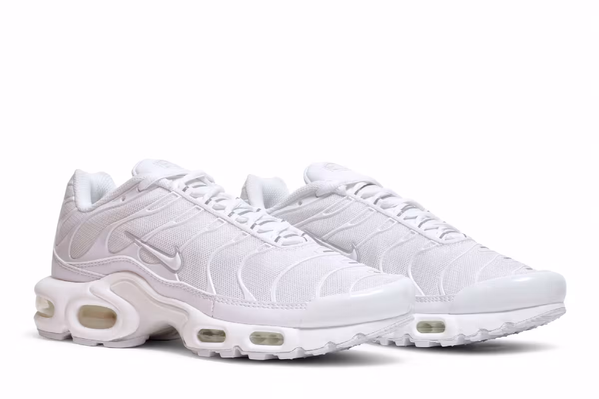 Nike Women's Air Max Plus Triple White, view 9