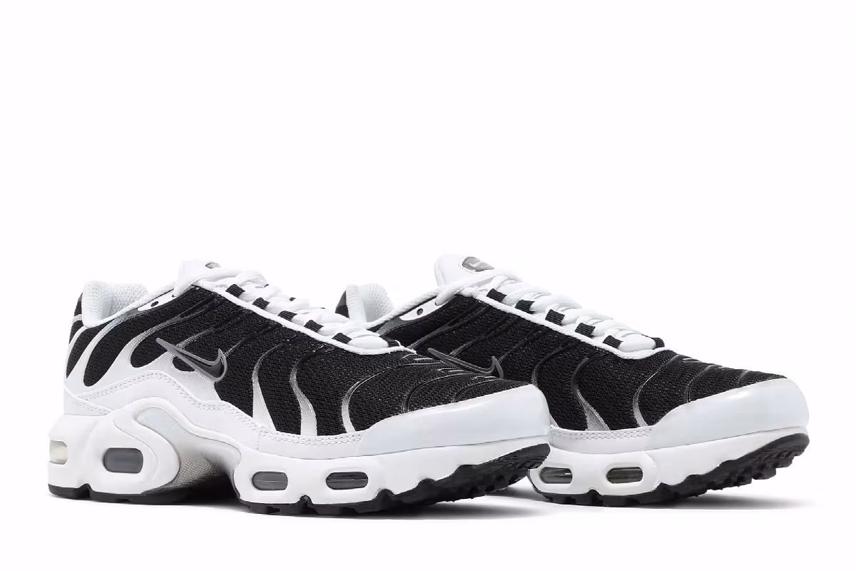 Nike Air Max Plus GS White Black, view 9