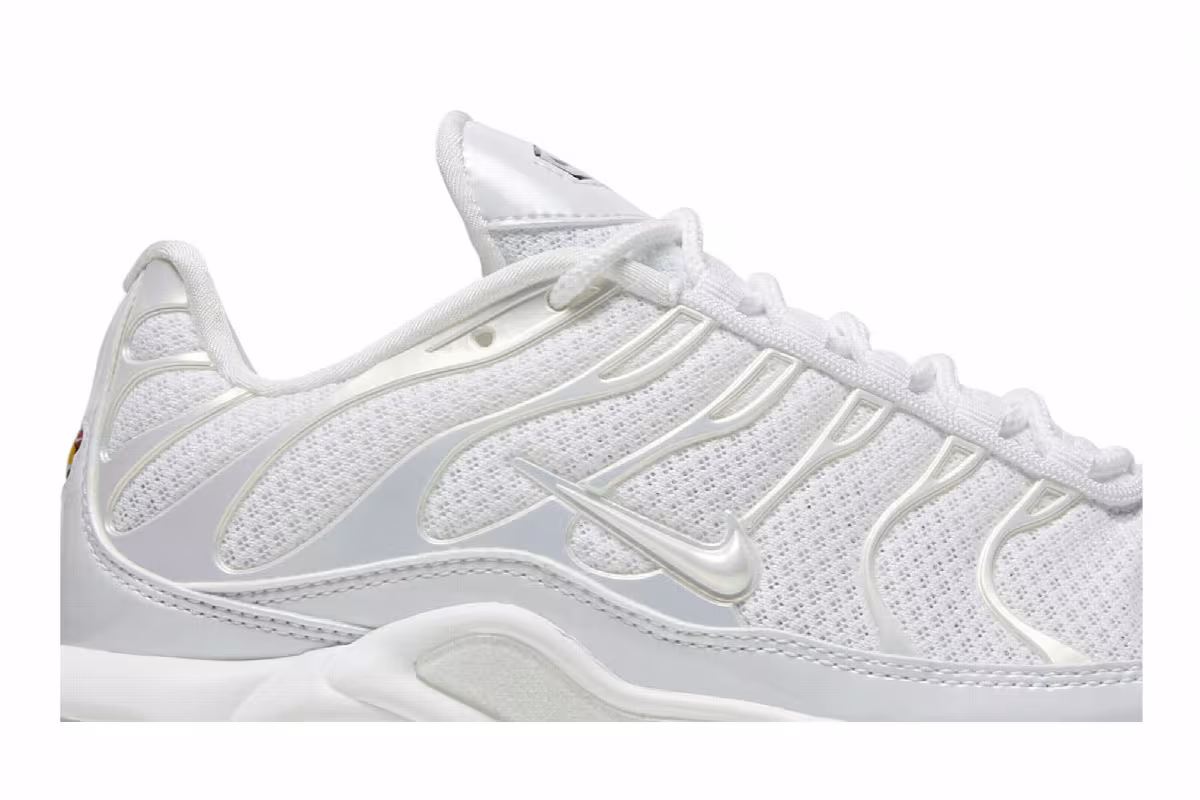 Nike Women's Air Max Plus Premium Triple White, view 3