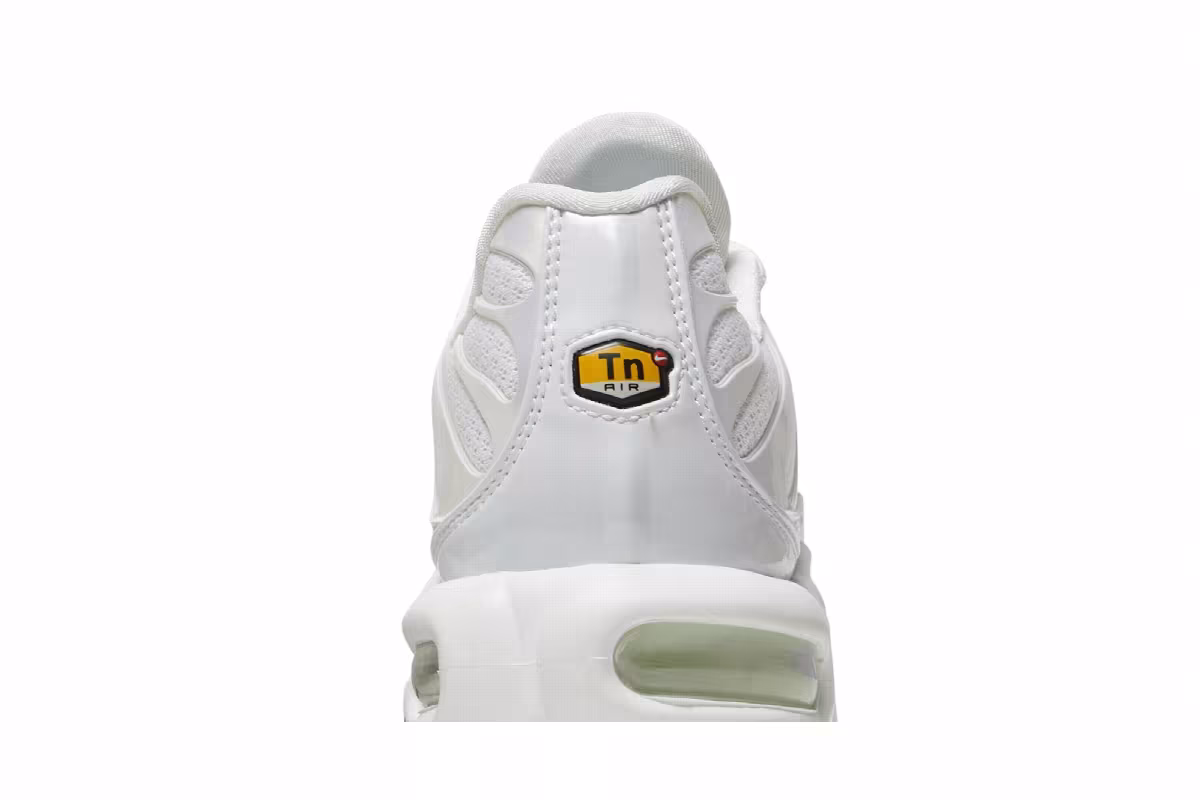 Nike Women's Air Max Plus Premium Triple White, view 8