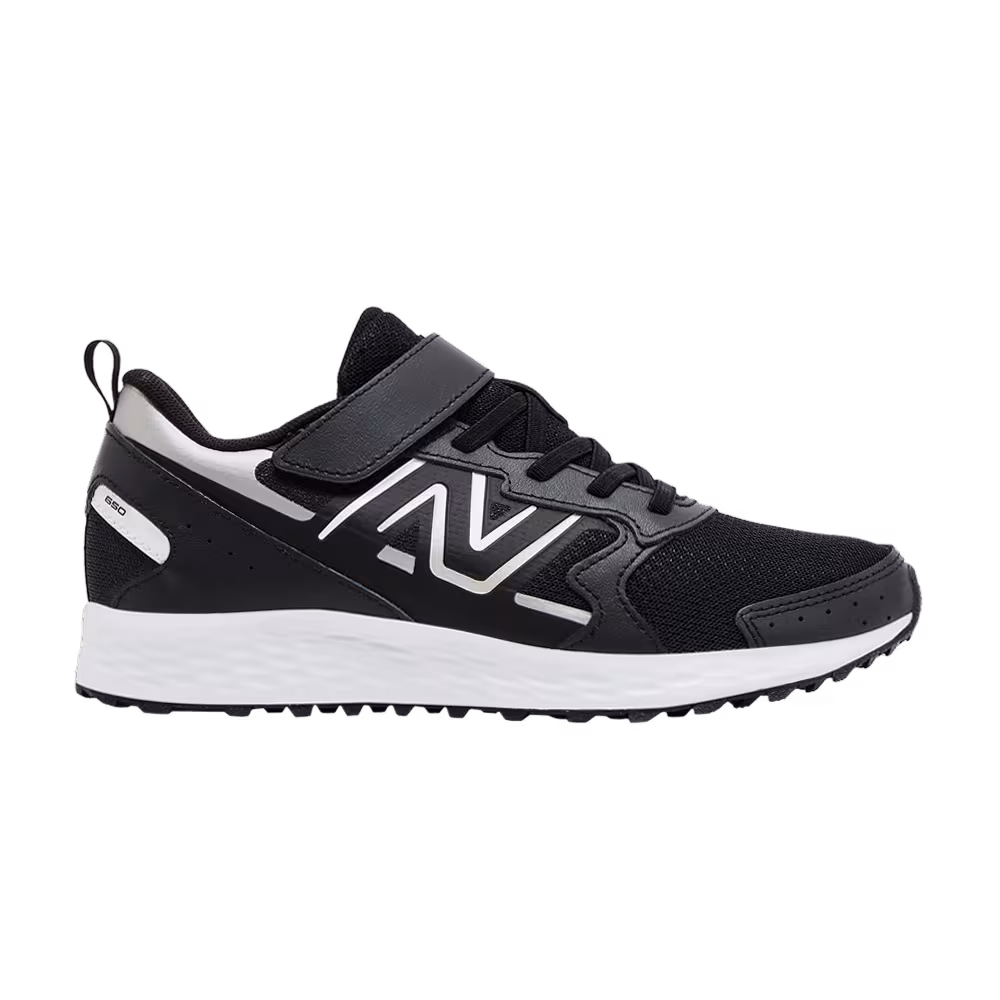 New Balance Fresh Foam 650 Bungee Lace Top Strap Big Kid Black Metallic Silver