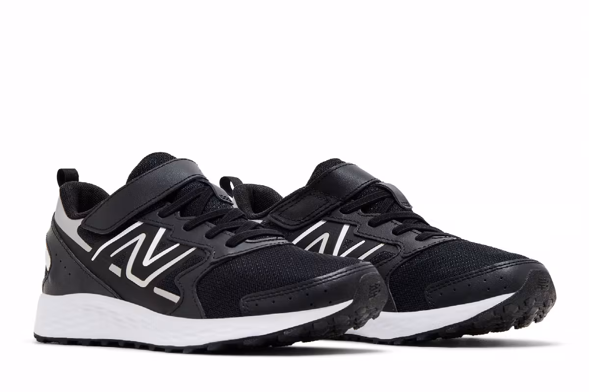 New Balance Fresh Foam 650 Bungee Lace Top Strap Big Kid Black Metallic Silver, view 9