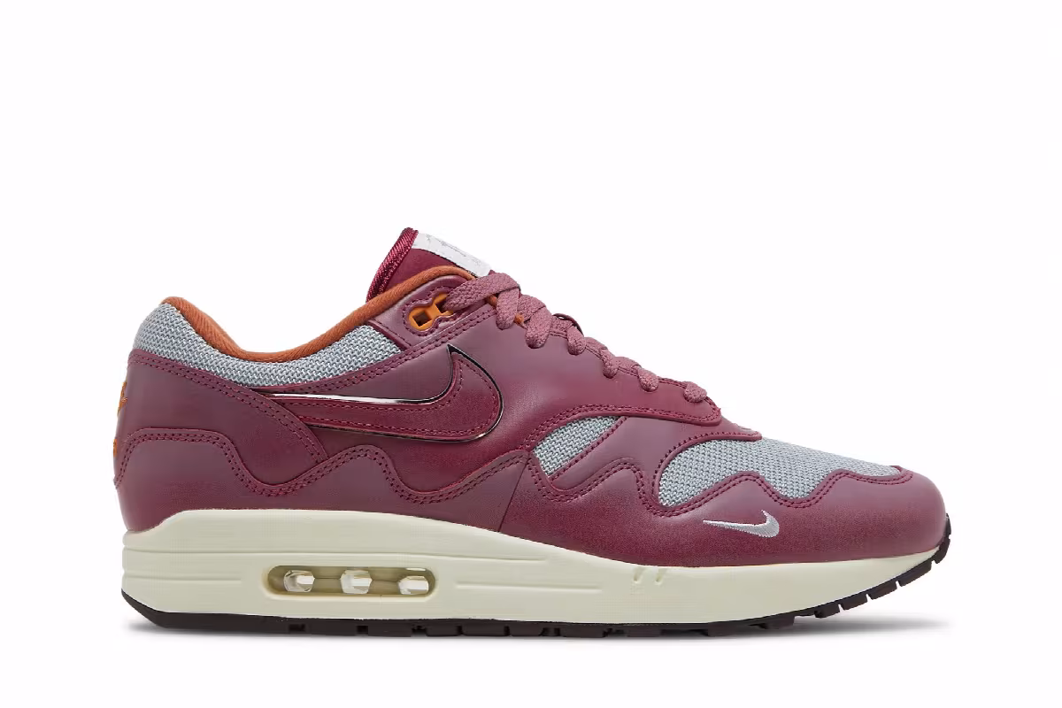 Patta x Nike Air Max 1 Rush Maroon, view 2