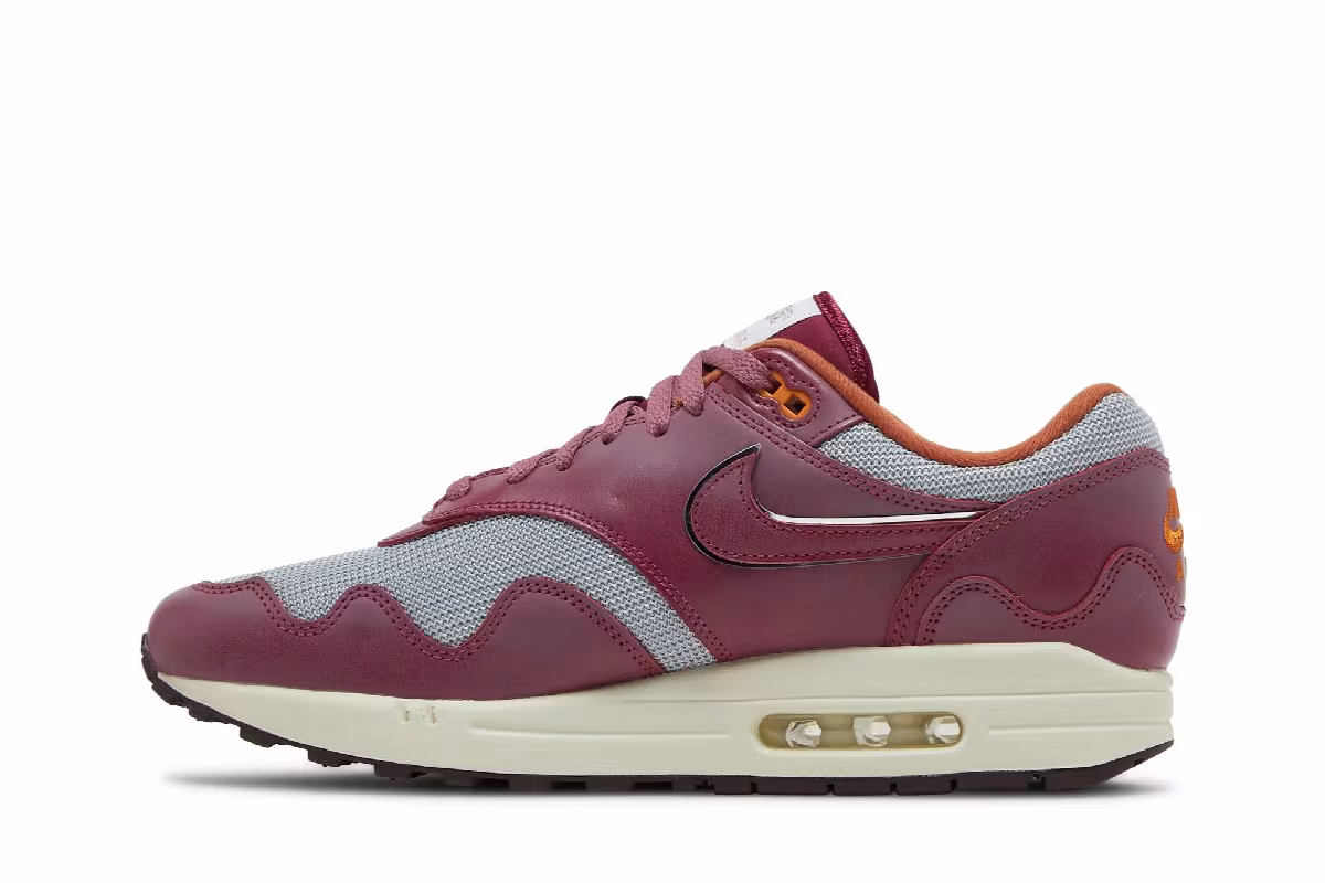 Patta x Nike Air Max 1 Rush Maroon, view 4