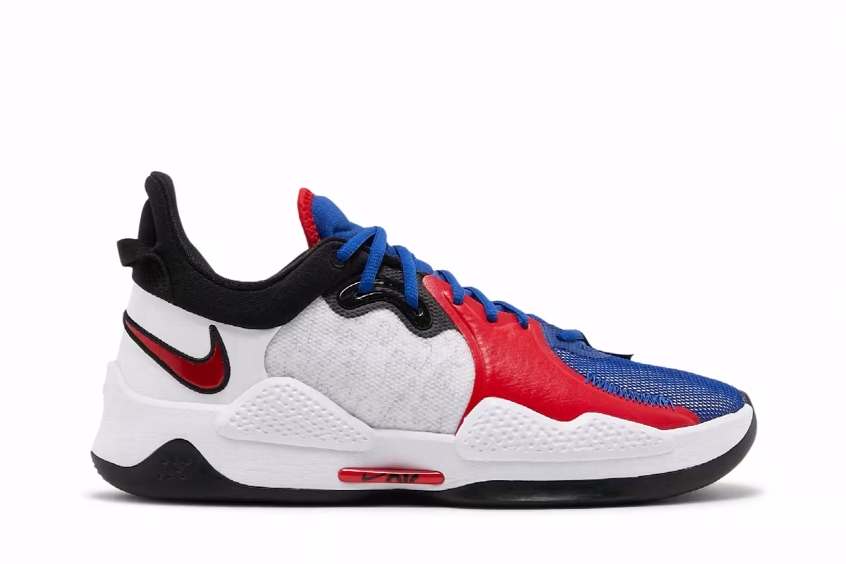 Nike PG 5 White University Red, view 2