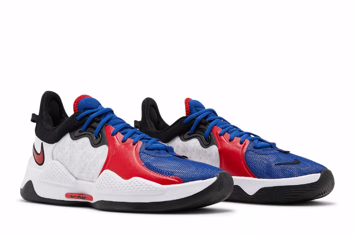 Nike PG 5 White University Red, view 9