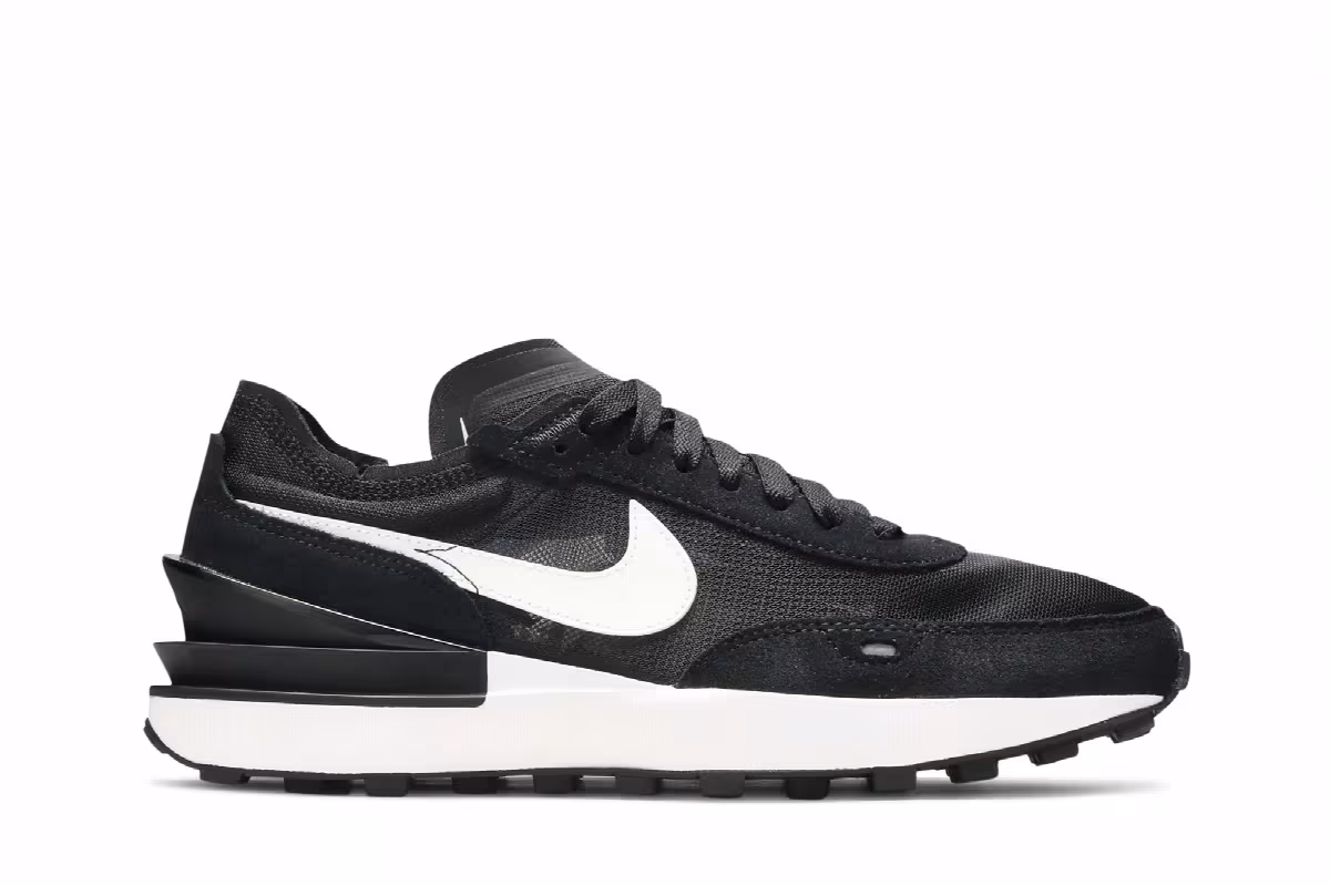 Nike Women's Waffle One Black White, view 2