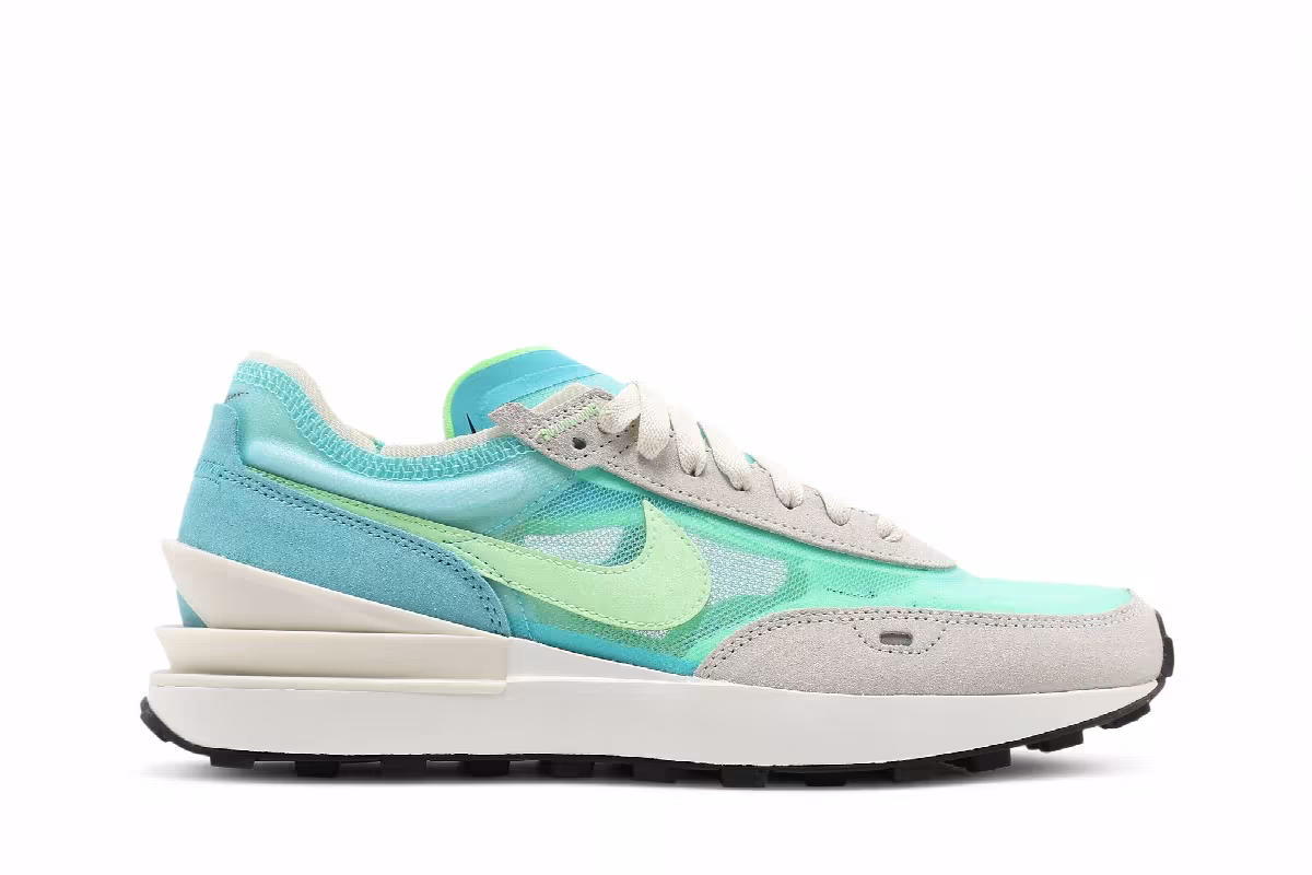 Nike Women's Waffle One Bleached Aqua Lime Glow, view 2