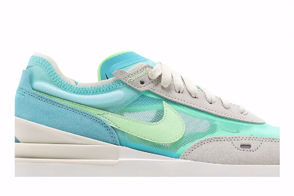 Nike Women's Waffle One Bleached Aqua Lime Glow, view 3