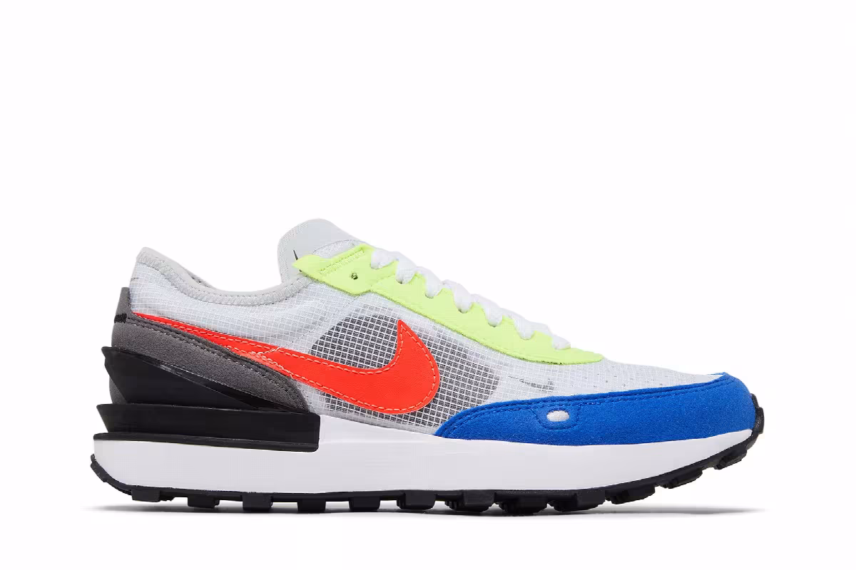 Nike Waffle One GS White Bright Crimson, view 2