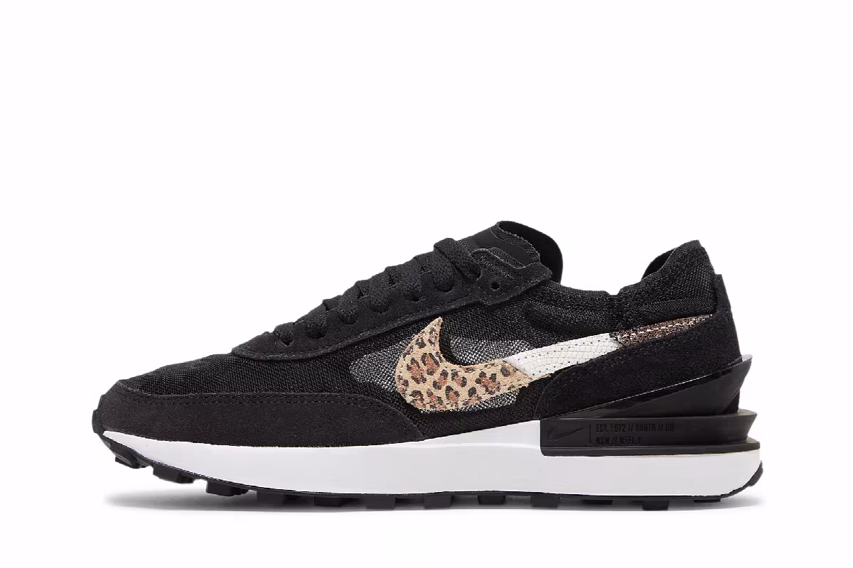 Nike Women's Waffle One Black Leopard, view 4
