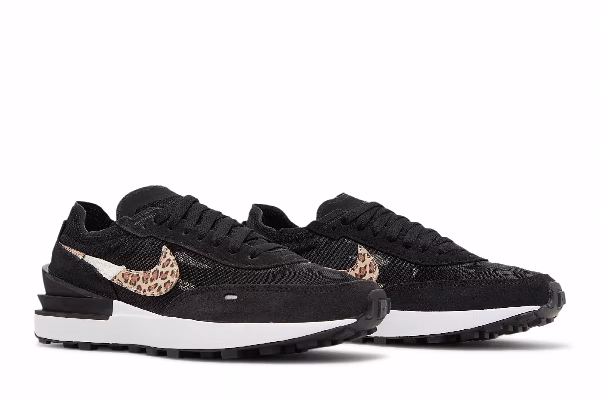 Nike Women's Waffle One Black Leopard, view 9