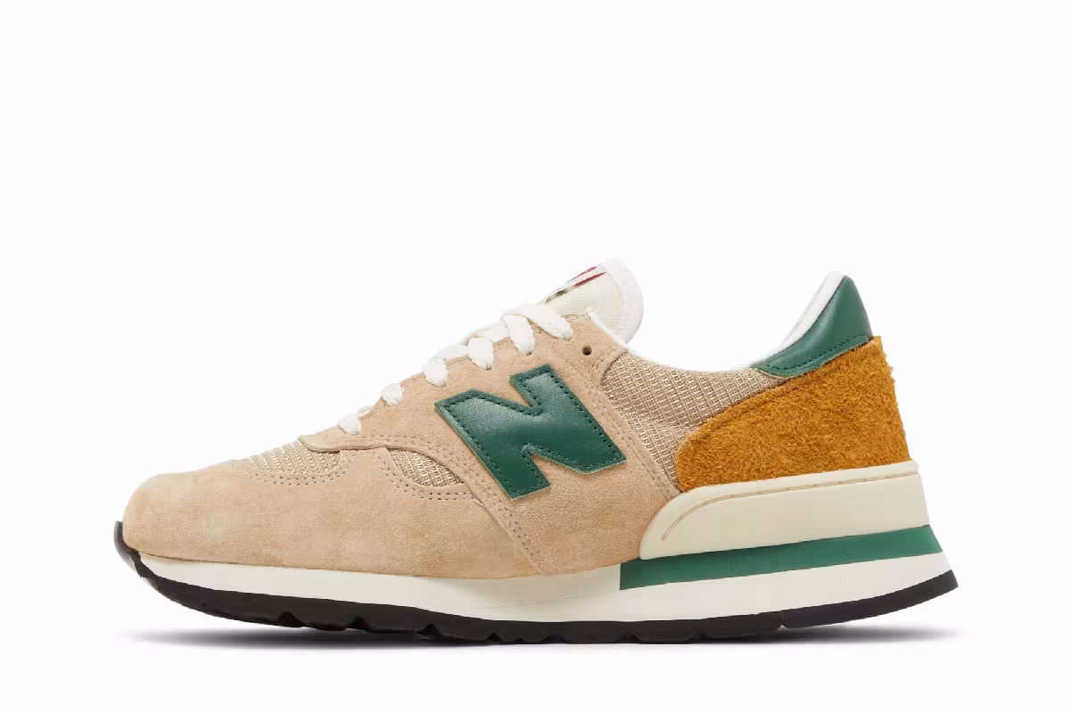Teddy Santis x New Balance 990v1 Made in USA Tan Green, view 4
