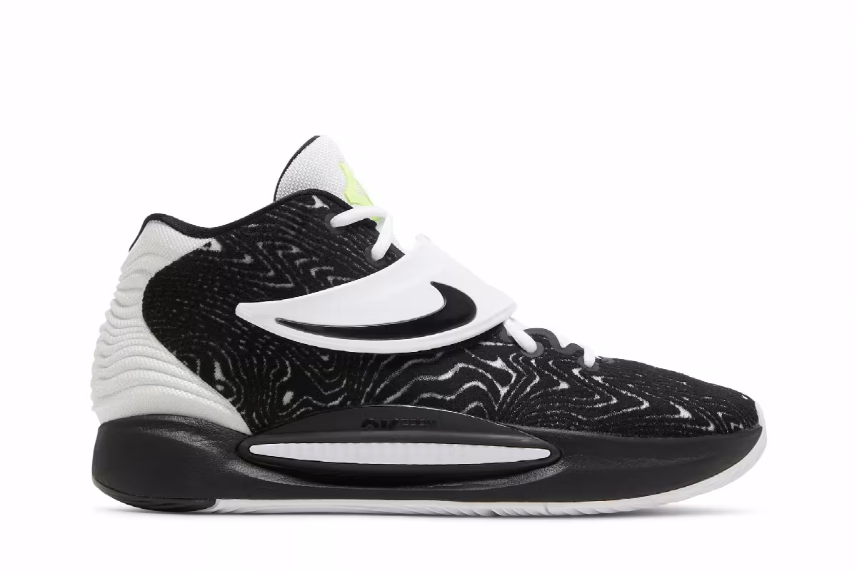 Nike KD 14 TB Black White, view 2