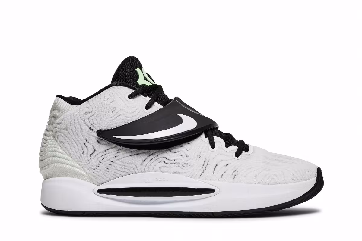 Nike KD 14 TB White Black, view 2