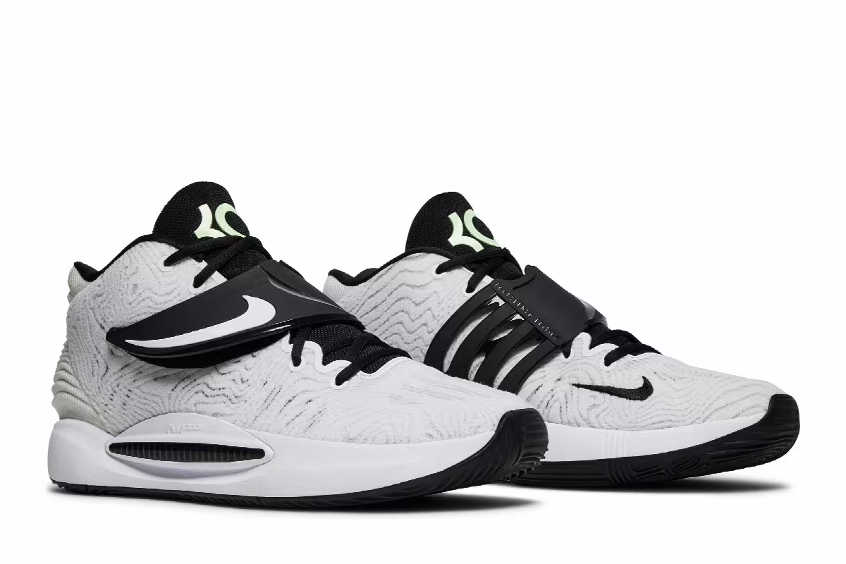 Nike KD 14 TB White Black, view 9