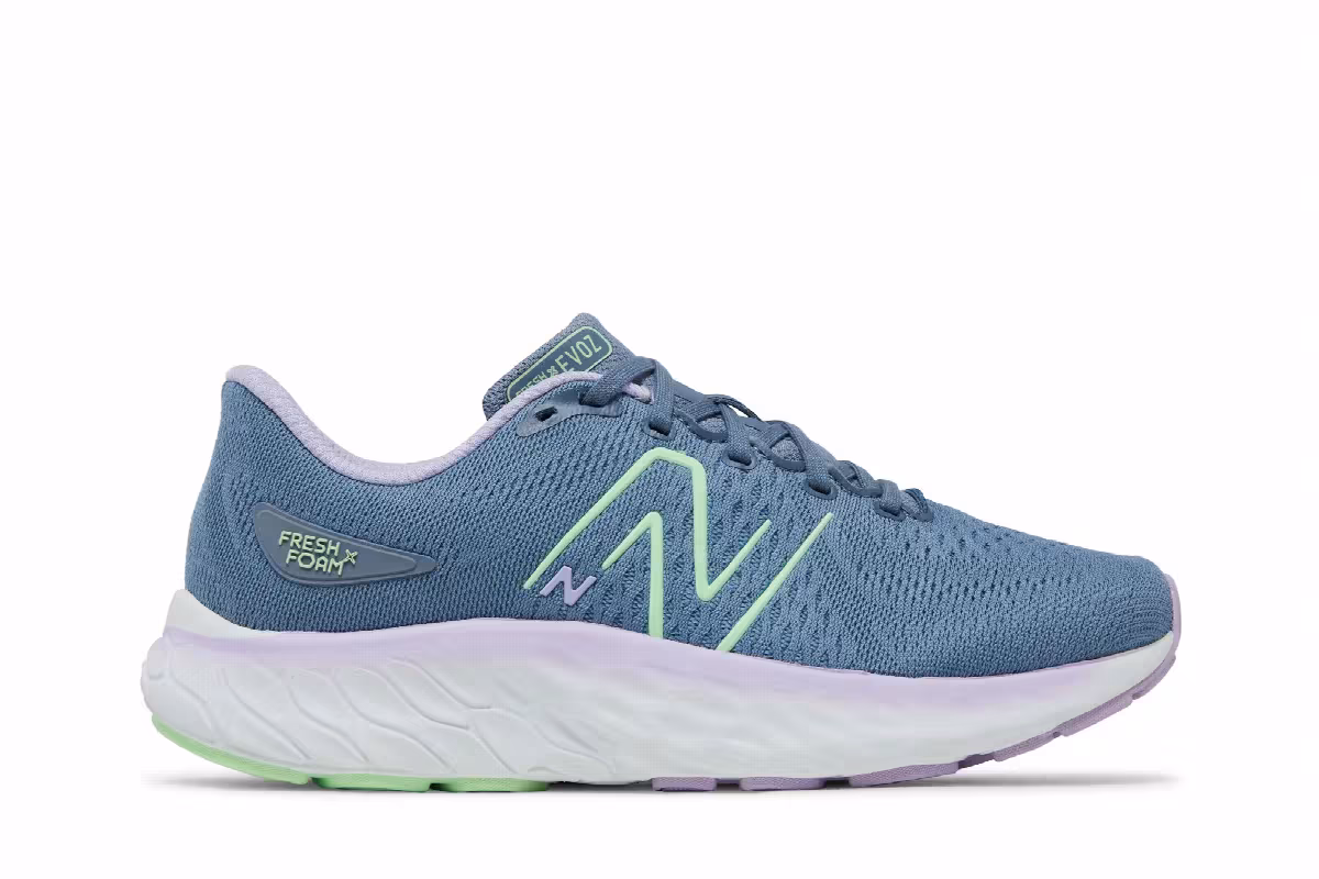 New Balance Women's Fresh Foam X EVOZ v3 Wide Arctic Grey Cyber Lilac, view 2