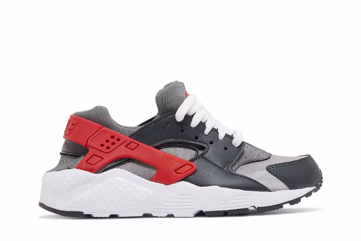 Nike Huarache Run GS Dark Smoke Grey University Red, view 2