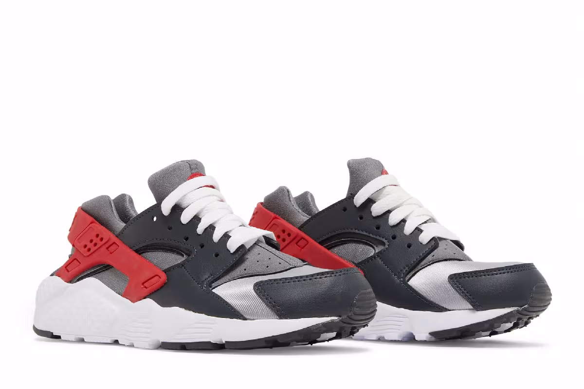 Nike Huarache Run GS Dark Smoke Grey University Red, view 9