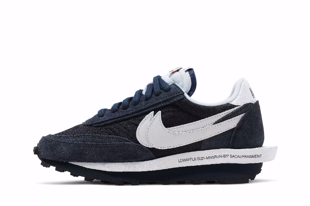Fragment Design x sacai x Nike LDV Waffle Blackened Blue, view 4
