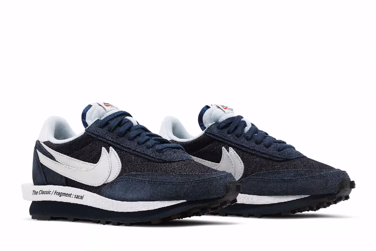 Fragment Design x sacai x Nike LDV Waffle Blackened Blue, view 9