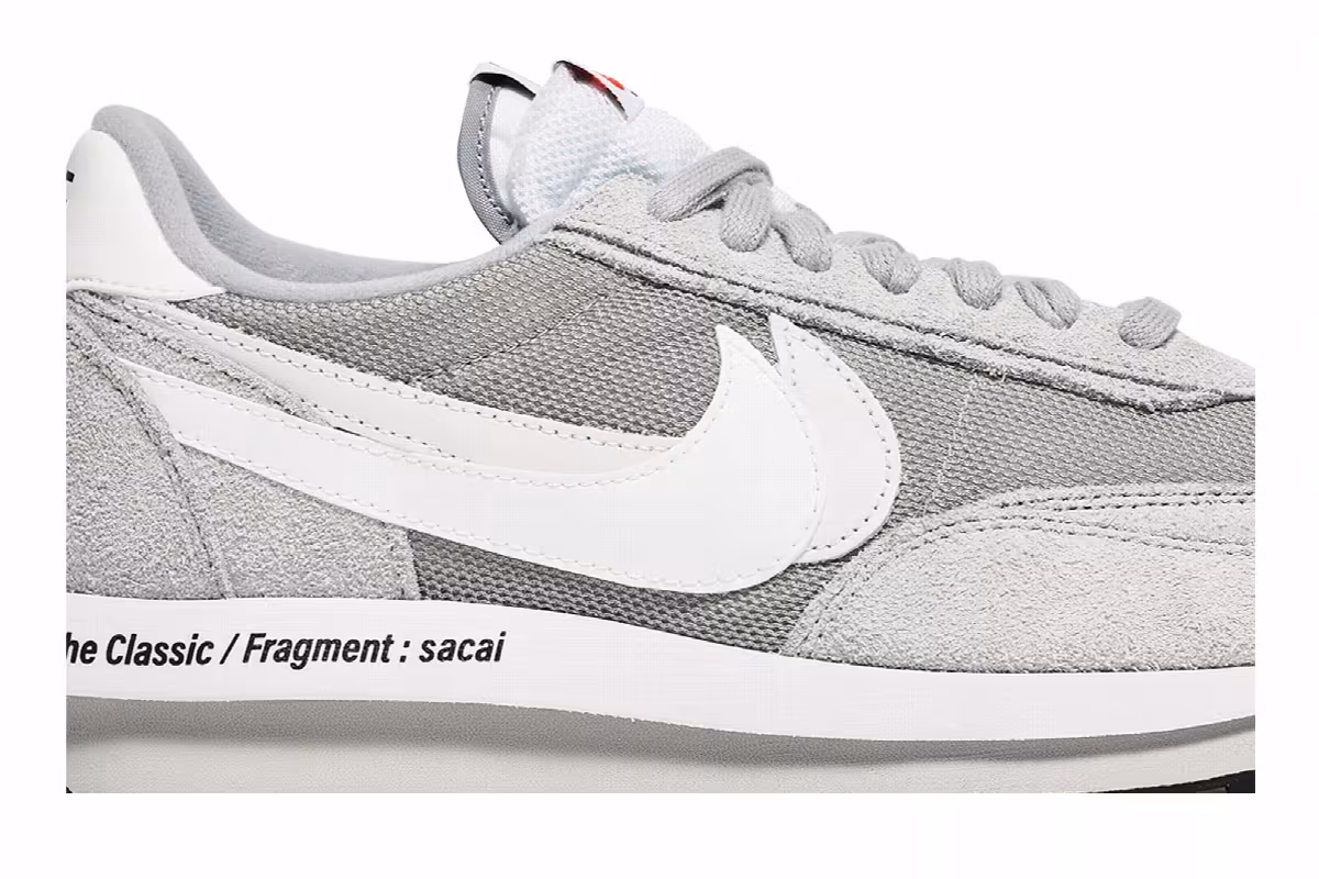 Fragment Design x sacai x Nike LDV Waffle Light Smoke Grey, view 3